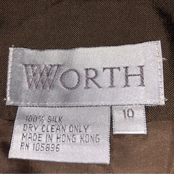 COPY - Worth New York Brown Silk 2pc Pant Suit - Picture 9 of 14